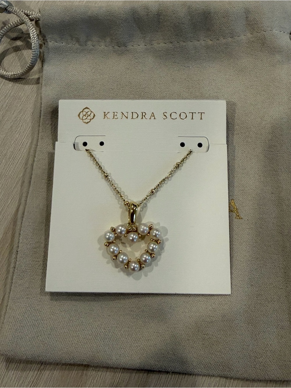 Kendra Scott Gold Ashton Heart Pearl Heart Necklace